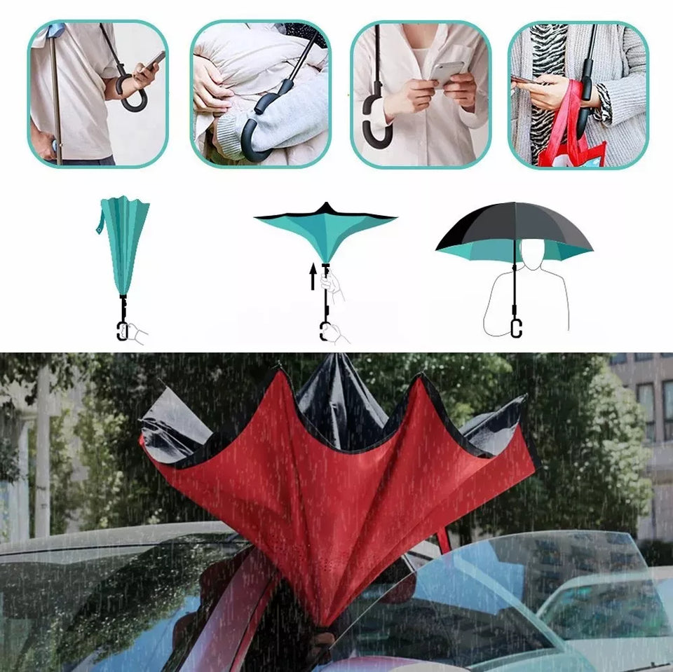 Double Layer Inverted Umbrella (Multicolor)